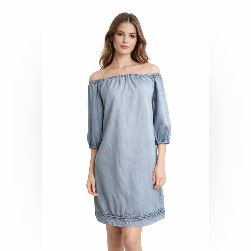 Chambray Off the Shoulder Dress - Size Medium - Standard Grace